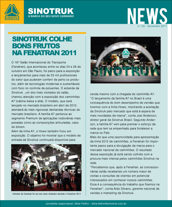 Notícias Sinotruk Brasil - Novembro 2011